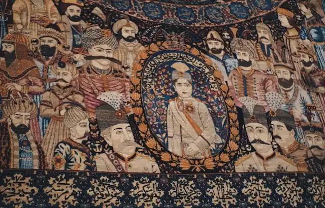 a section of the bayeux tapestry on display in bayeux normandy france