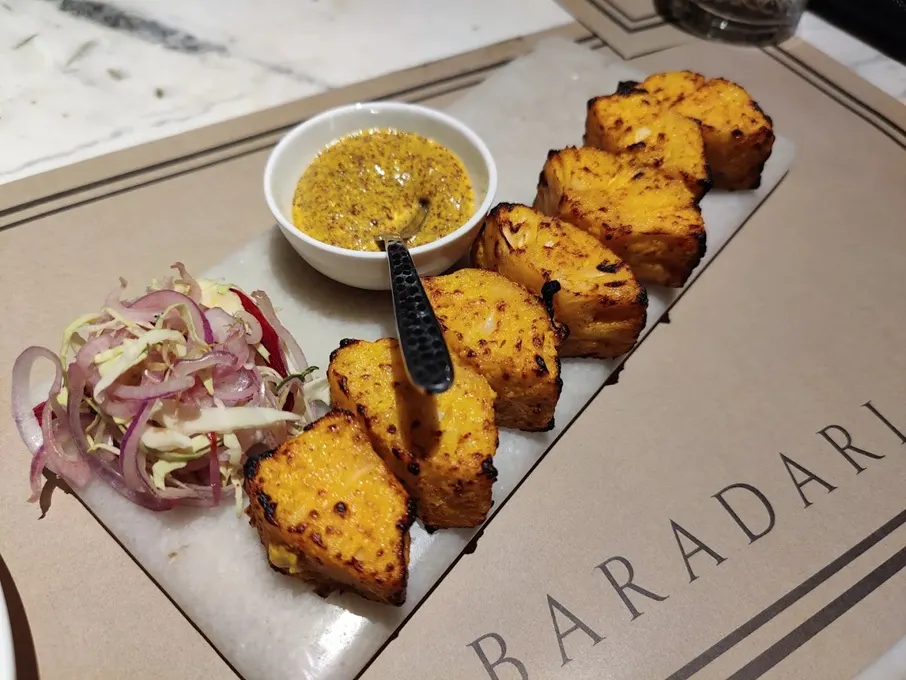 Paneer tikka in Baradari Restaurant in Jaipur, India