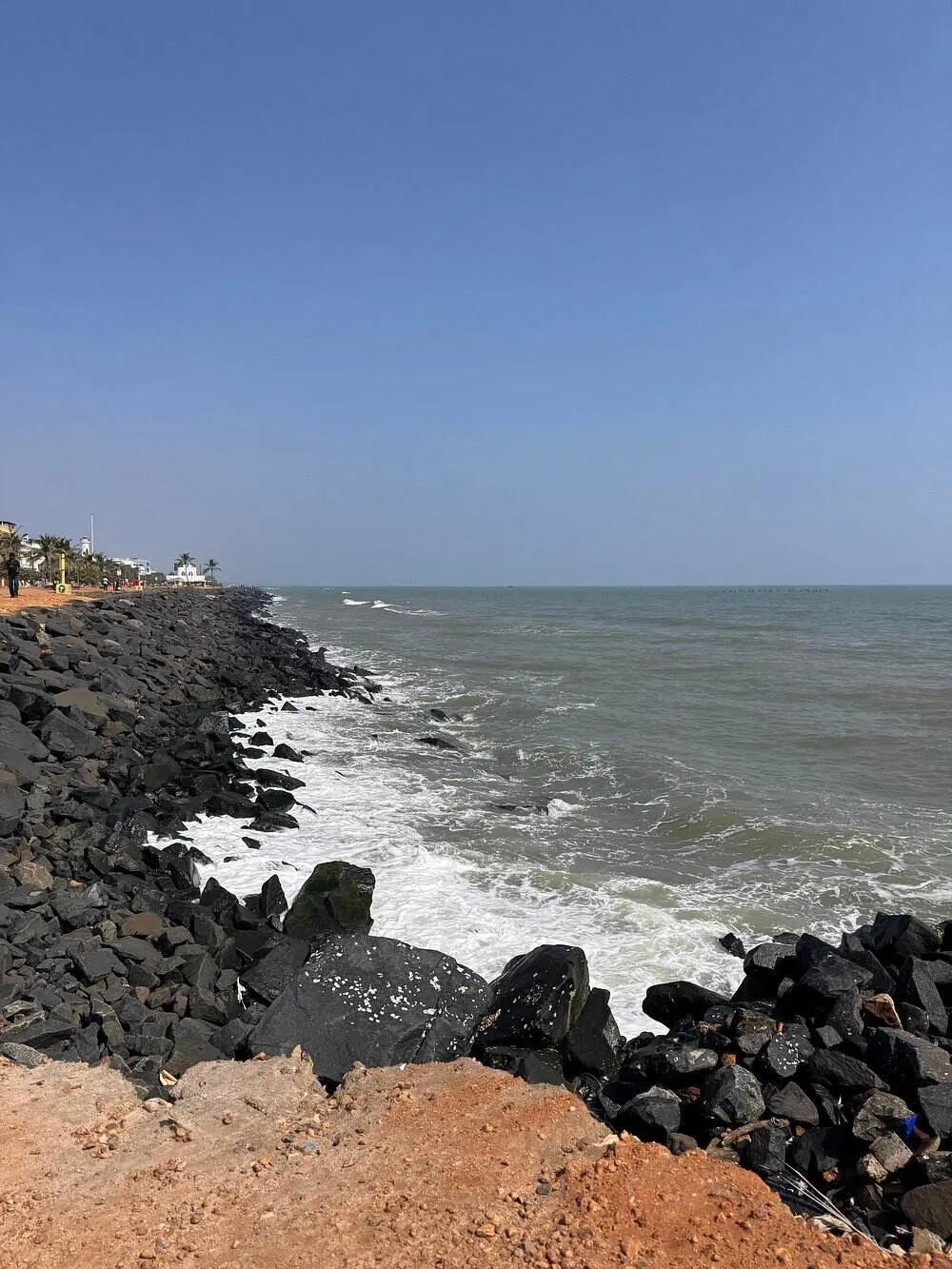 Promenade Beach in Pondicherry, India 