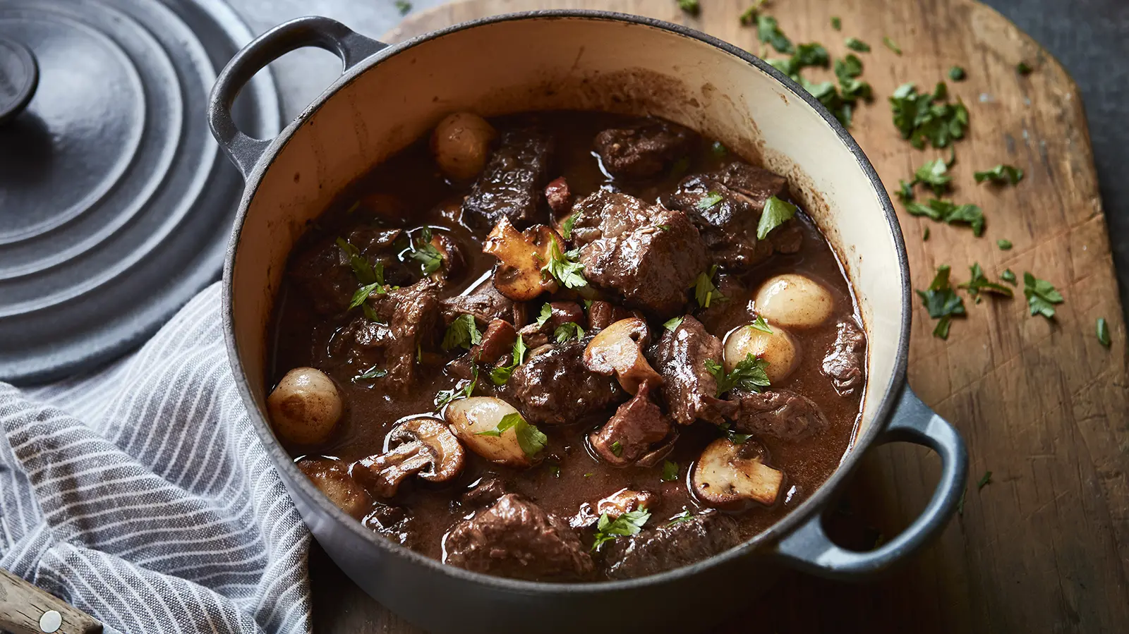 a casserole of beef bourguignon a traditional french dish from burgundy which is a must eat on any 10 day france itinerary