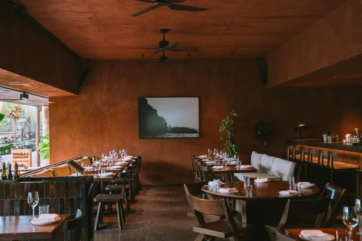 Interiors in a rich raw terracotta