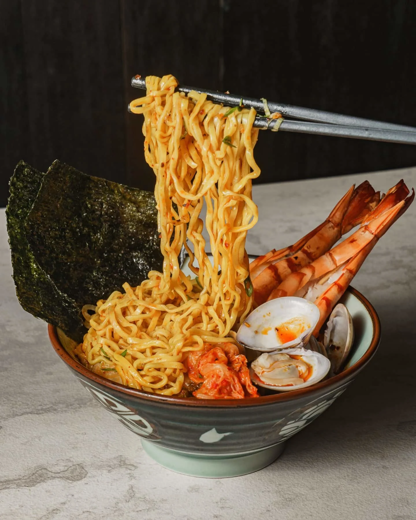 Prawn and clam ramen
