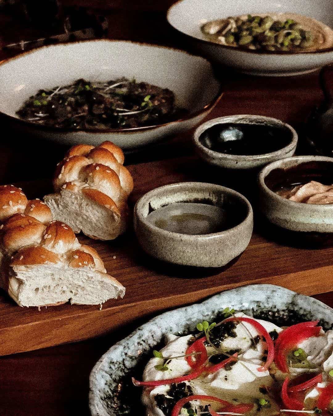 Middle Eastern bread and dips