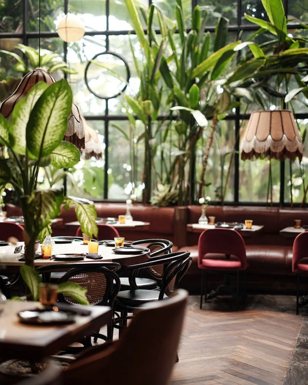 The interiors have fresh palms around every corner