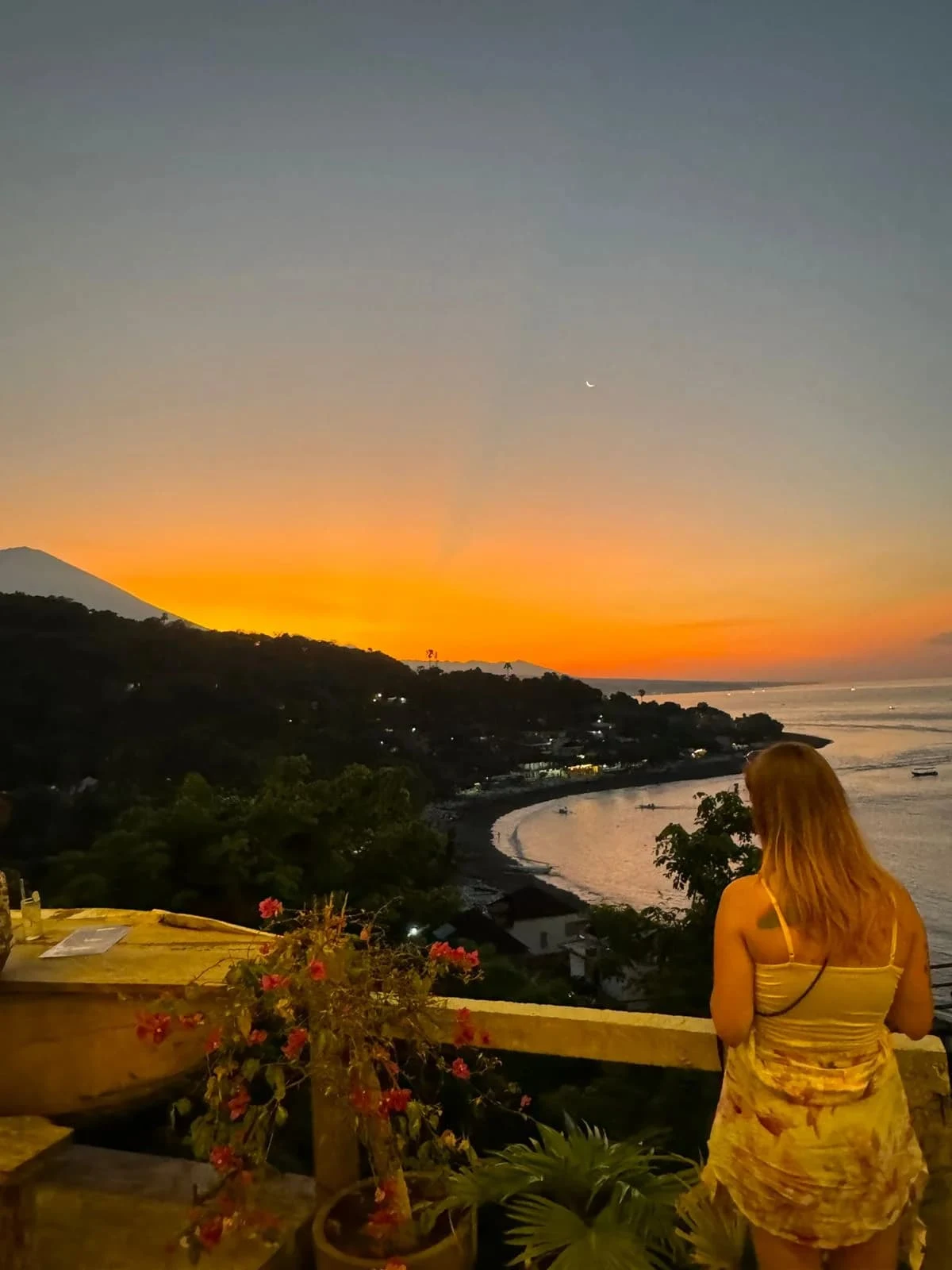 Sunset views over the island