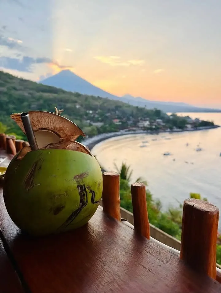 Fresh coconut and views
