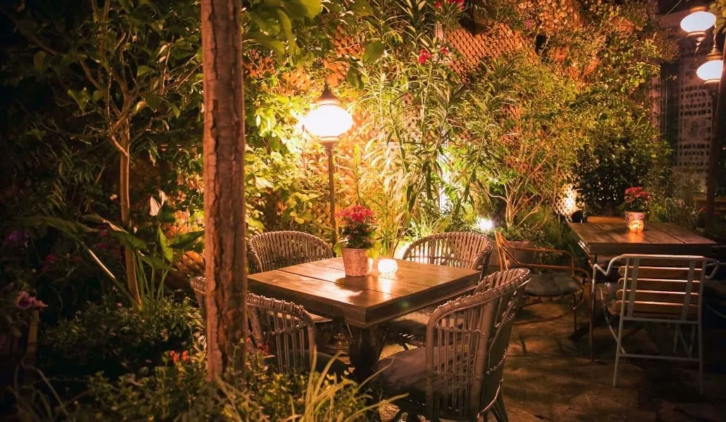 the covered rooftop terrace at el jardin de salvador bachiller madrid spain