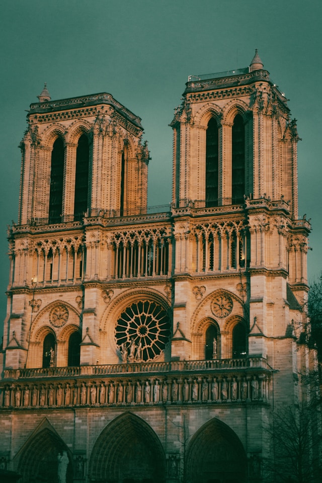 the towers of the notre-dame cathedral in paris france