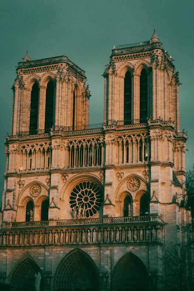 the towers of the notre-dame cathedral in paris france