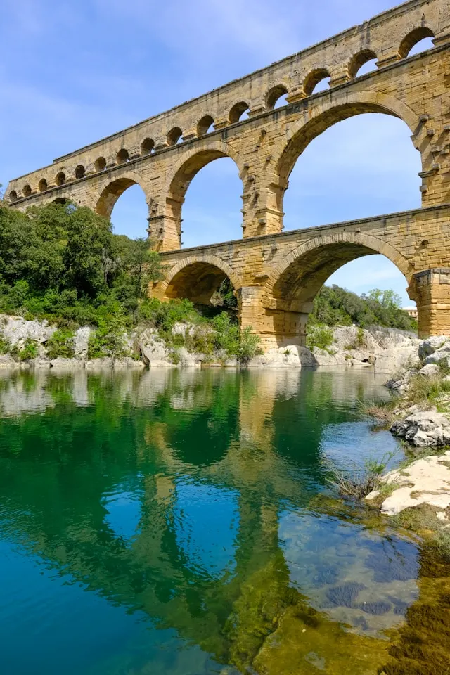the pont du gard is a roman aqueduct near avignon in france crossing the gardon river