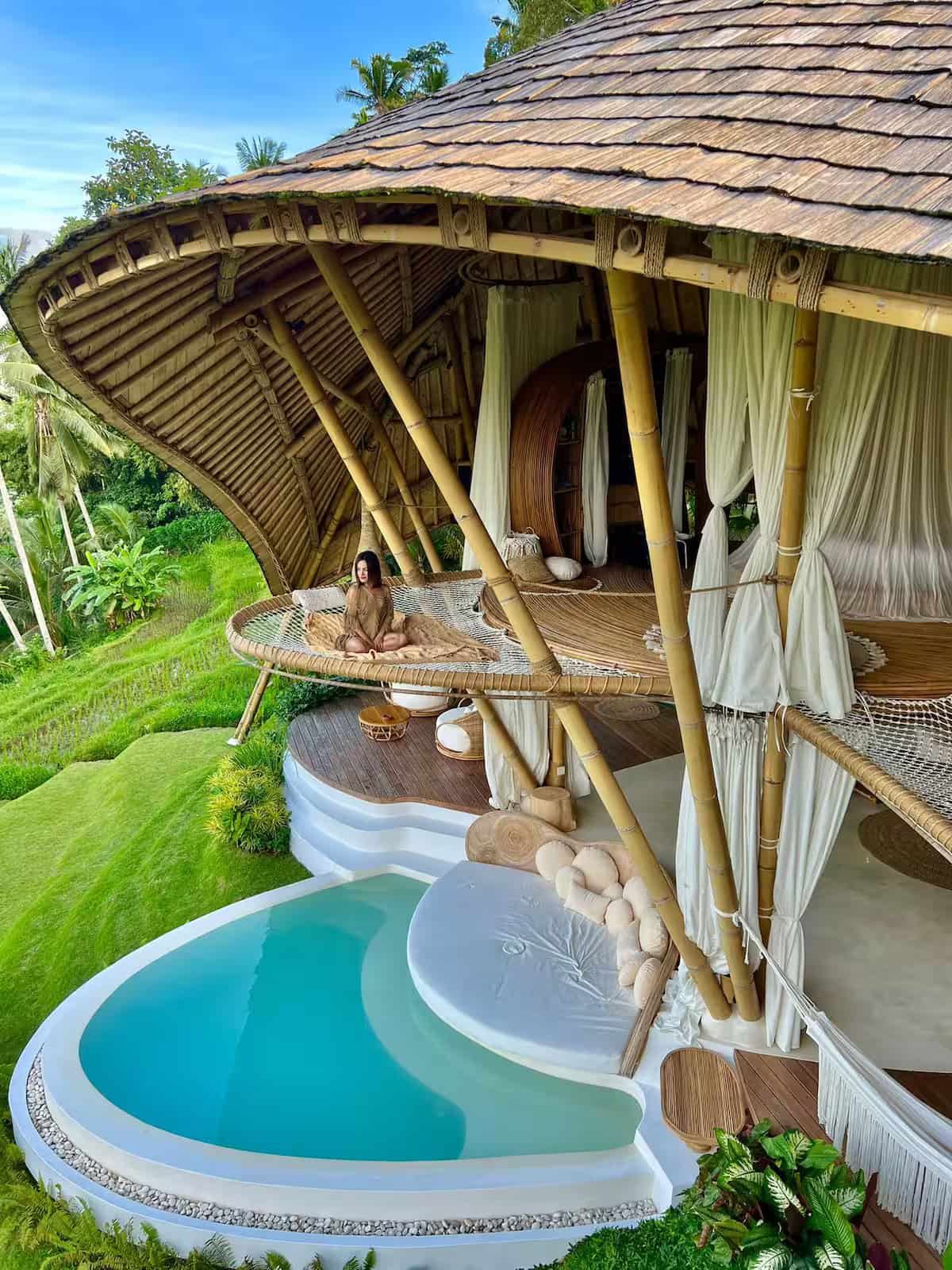 Famous Bali nets over the private pool