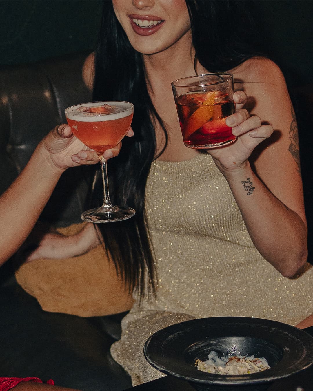 Cosmo and negroni cocktails
