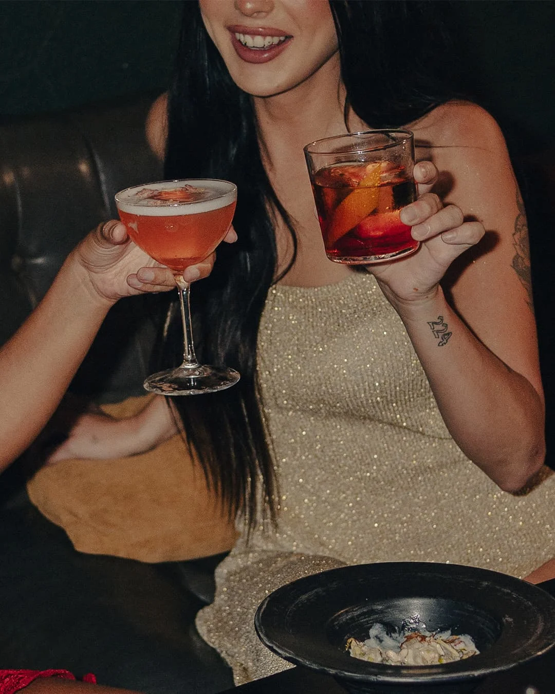 Cosmo and negroni cocktails
