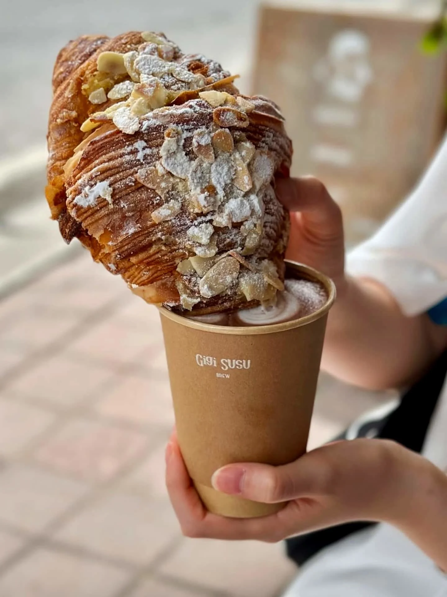 Gigi's massive oversized croissants and coffee