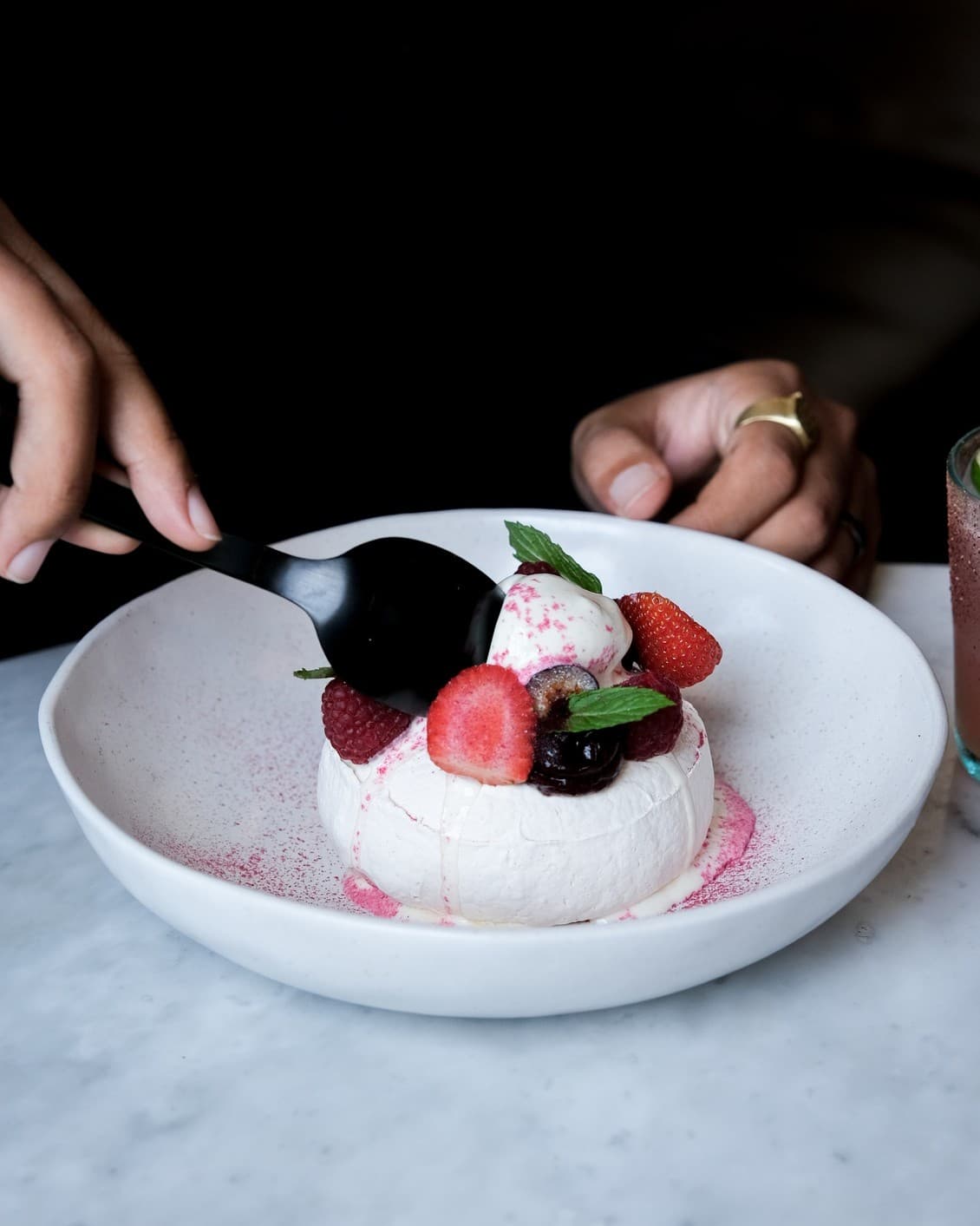 Revs pavlova with berries