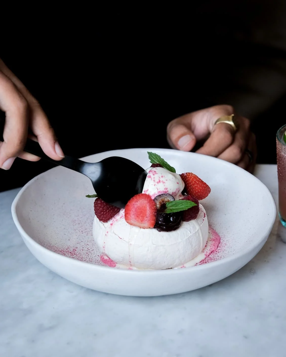 Revs pavlova with berries