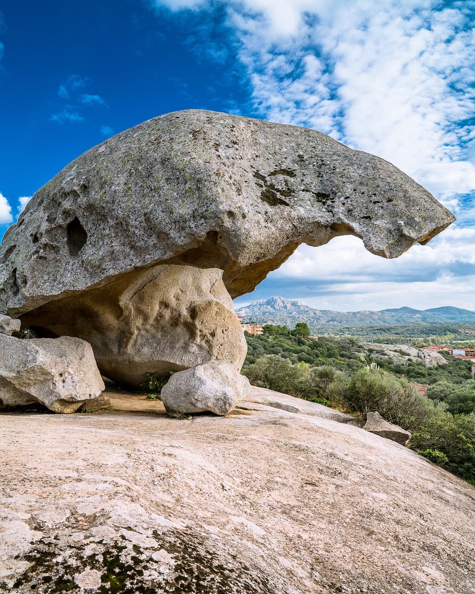 roccia al fungo is a natural rock formation in sardinia italy which looks like a mushroom
