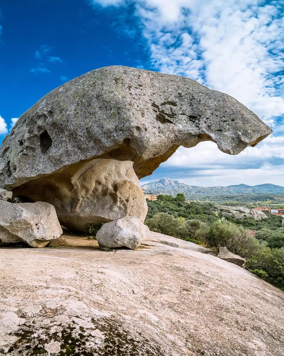 roccia al fungo is a natural rock formation in sardinia italy which looks like a mushroom