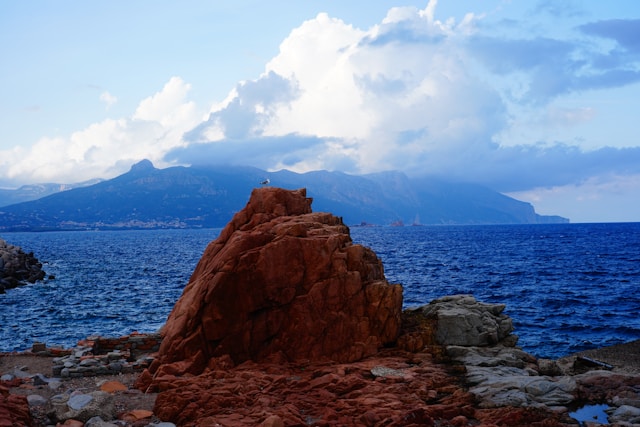 the red rocks overlooking the mediterranean in arbatax sardinia italy