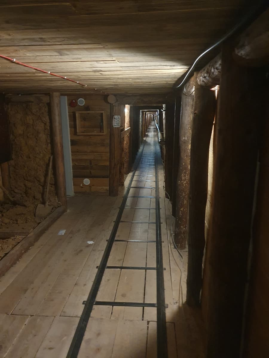 railway tracks running through the tunnel of hope in sarajevo bosnia