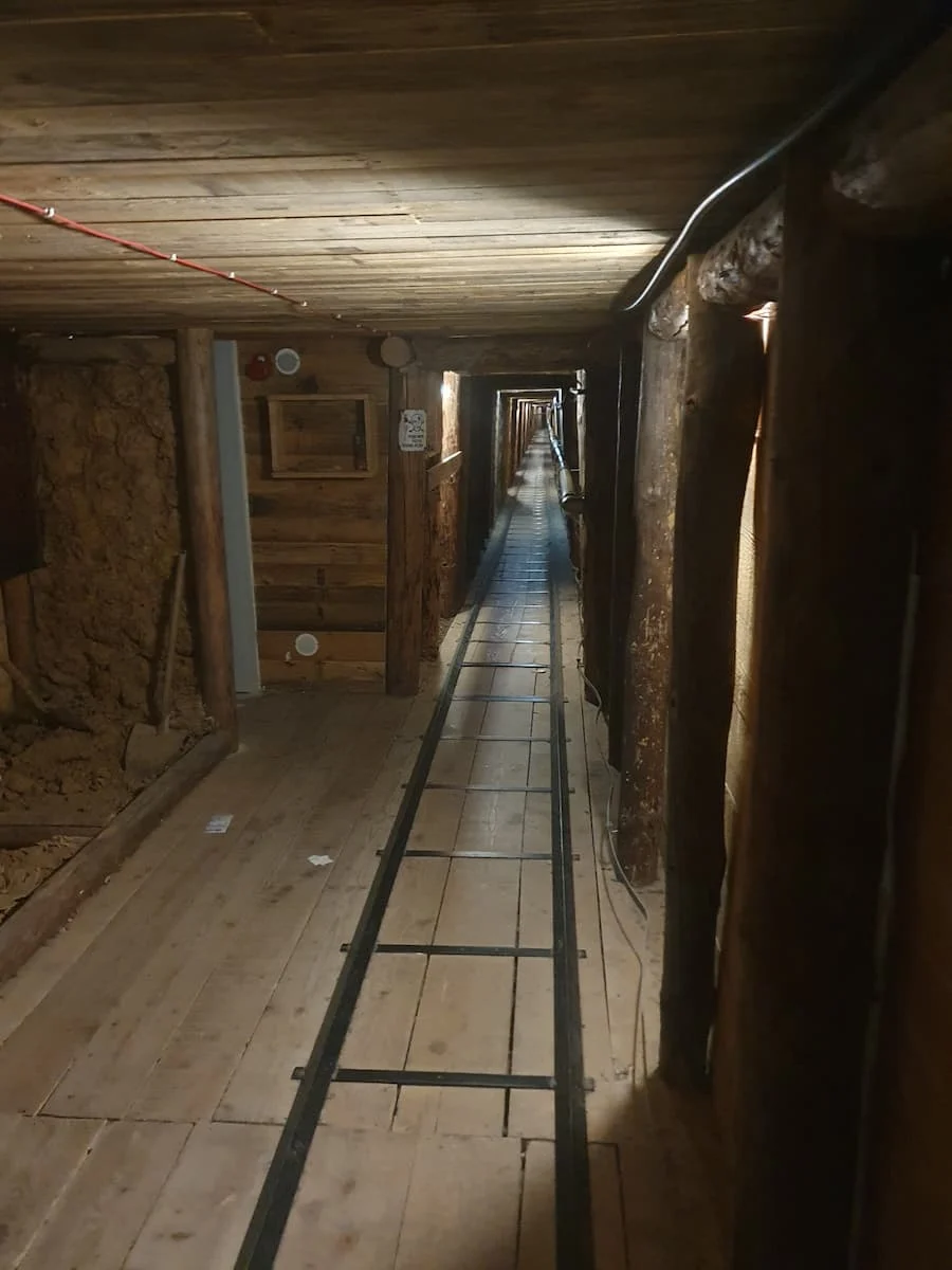 railway tracks running through the tunnel of hope in sarajevo bosnia