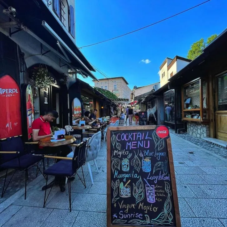 a sign outside wine NOT wine bar in sarajevo bosnia