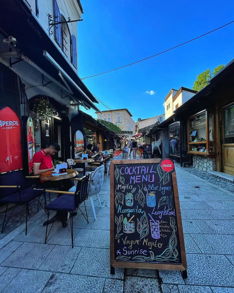 a sign outside wine NOT wine bar in sarajevo bosnia