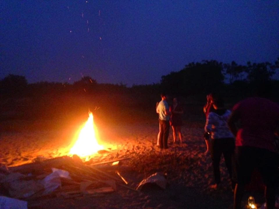 Bonfire at night in the banana plantations