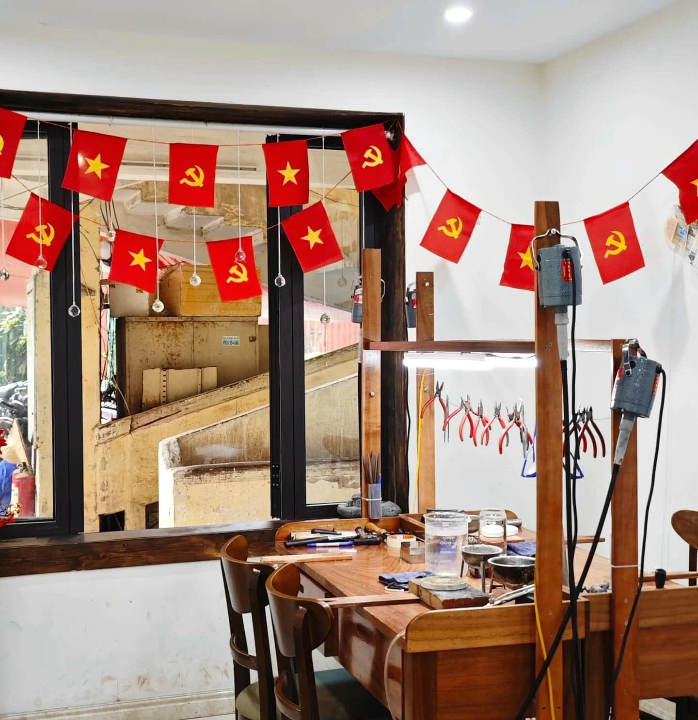 Workshop setup at silversmith