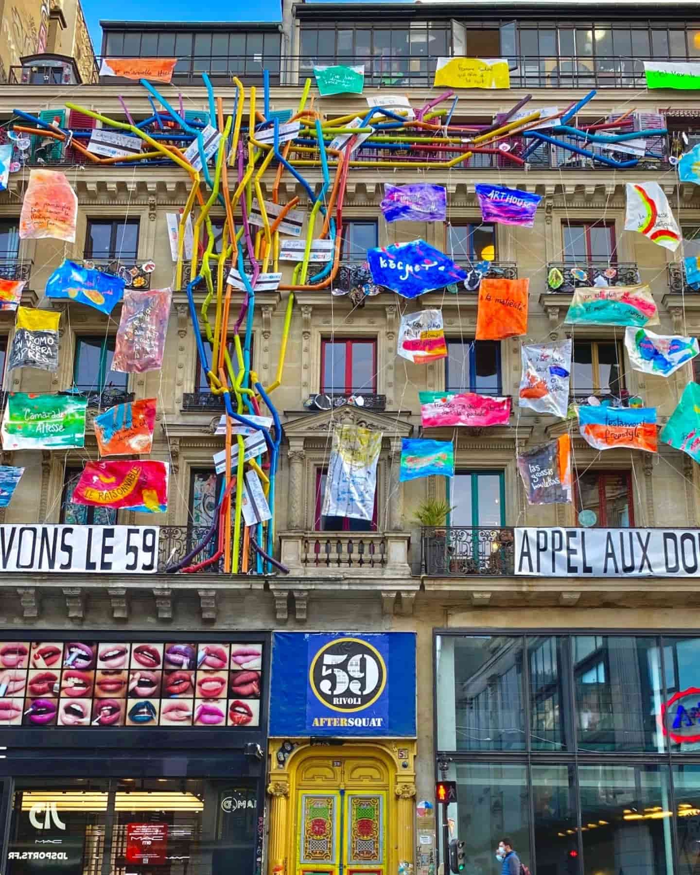 The colorful and ever-changing facade of this art gallery