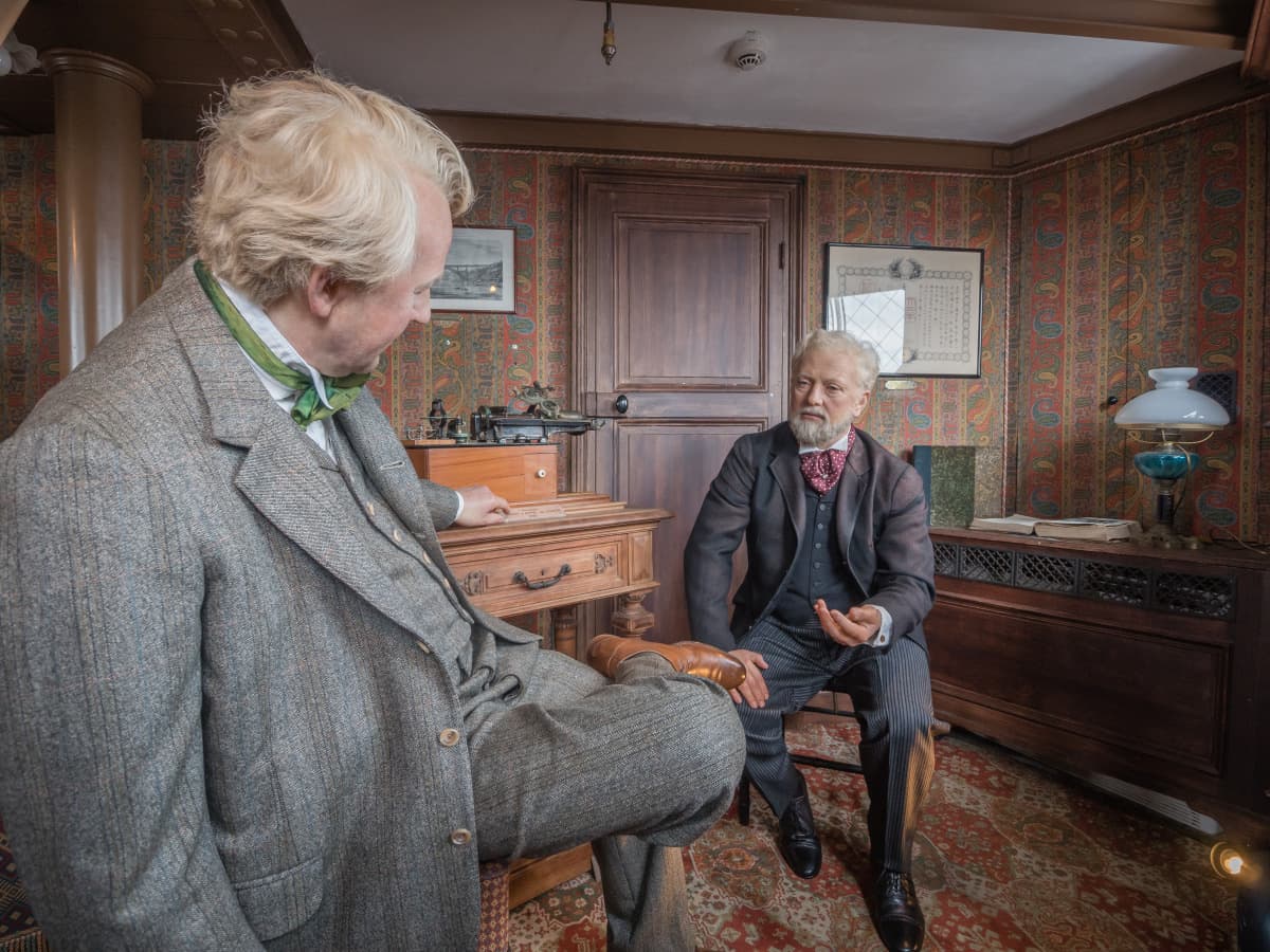 Wax figurines inside Gustave Eiffel's secret apartment