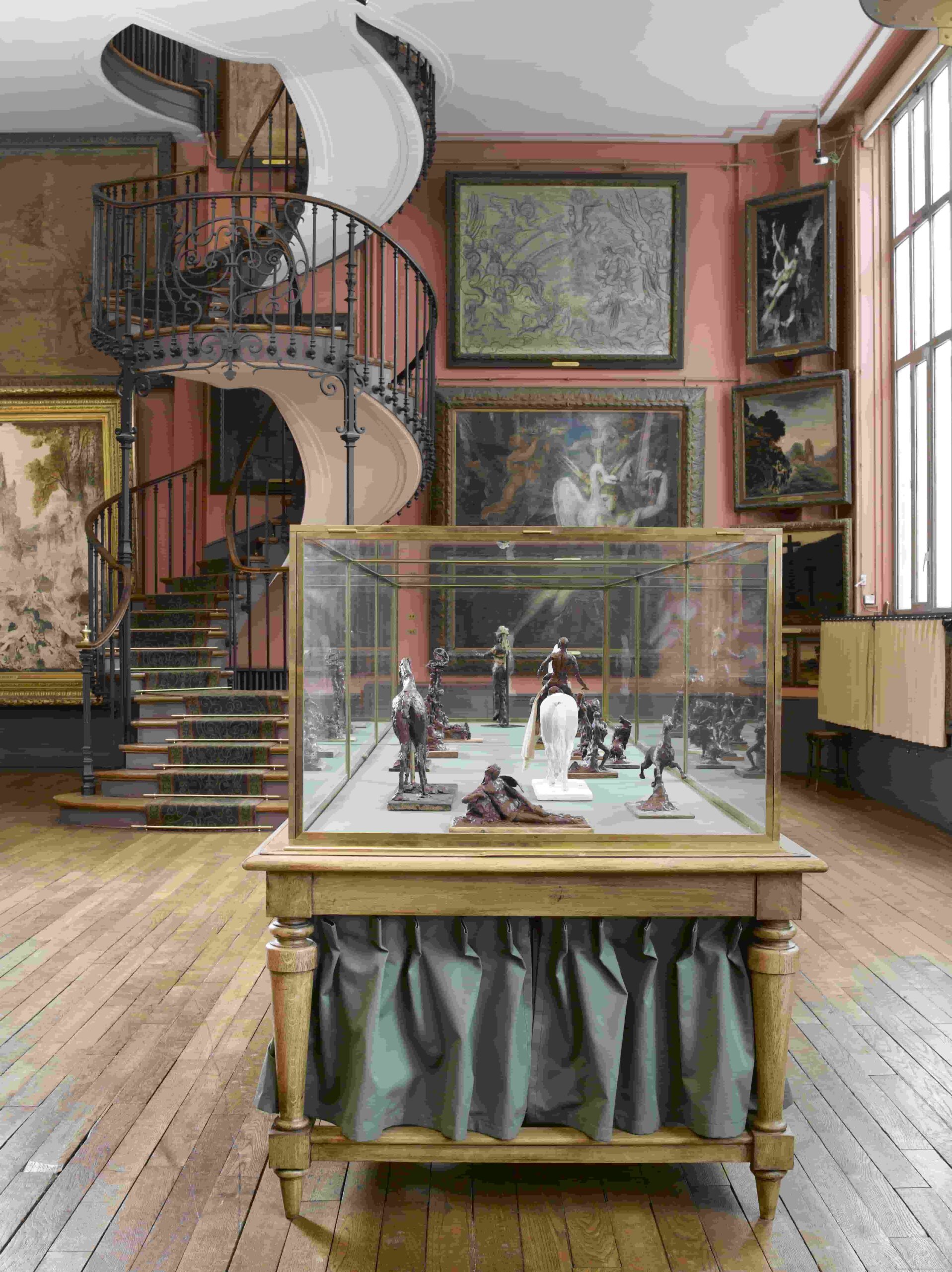 The spiral staircase of the living museum leads to the second floor