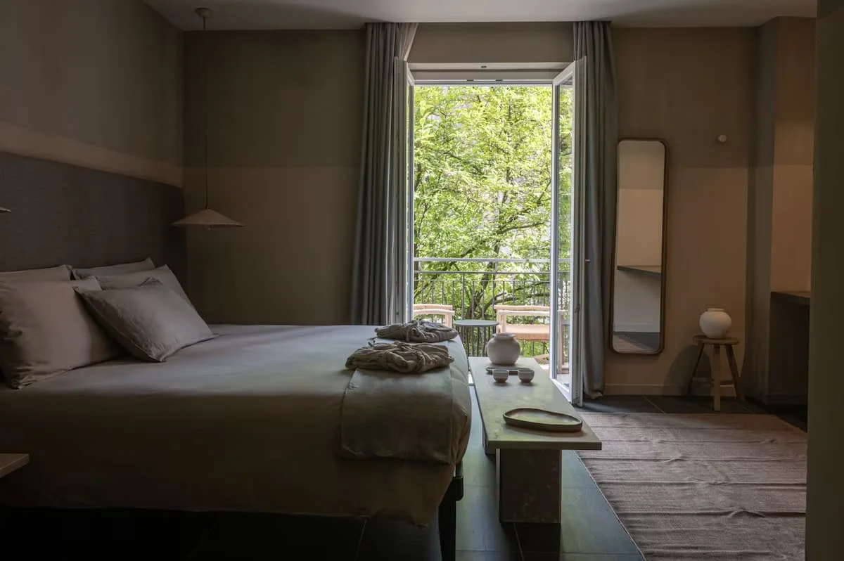 Urban and trendy bedrooms with balcony