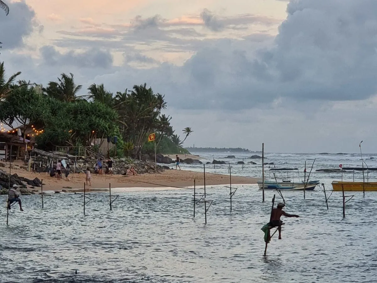 Stilt fishermen in the bay