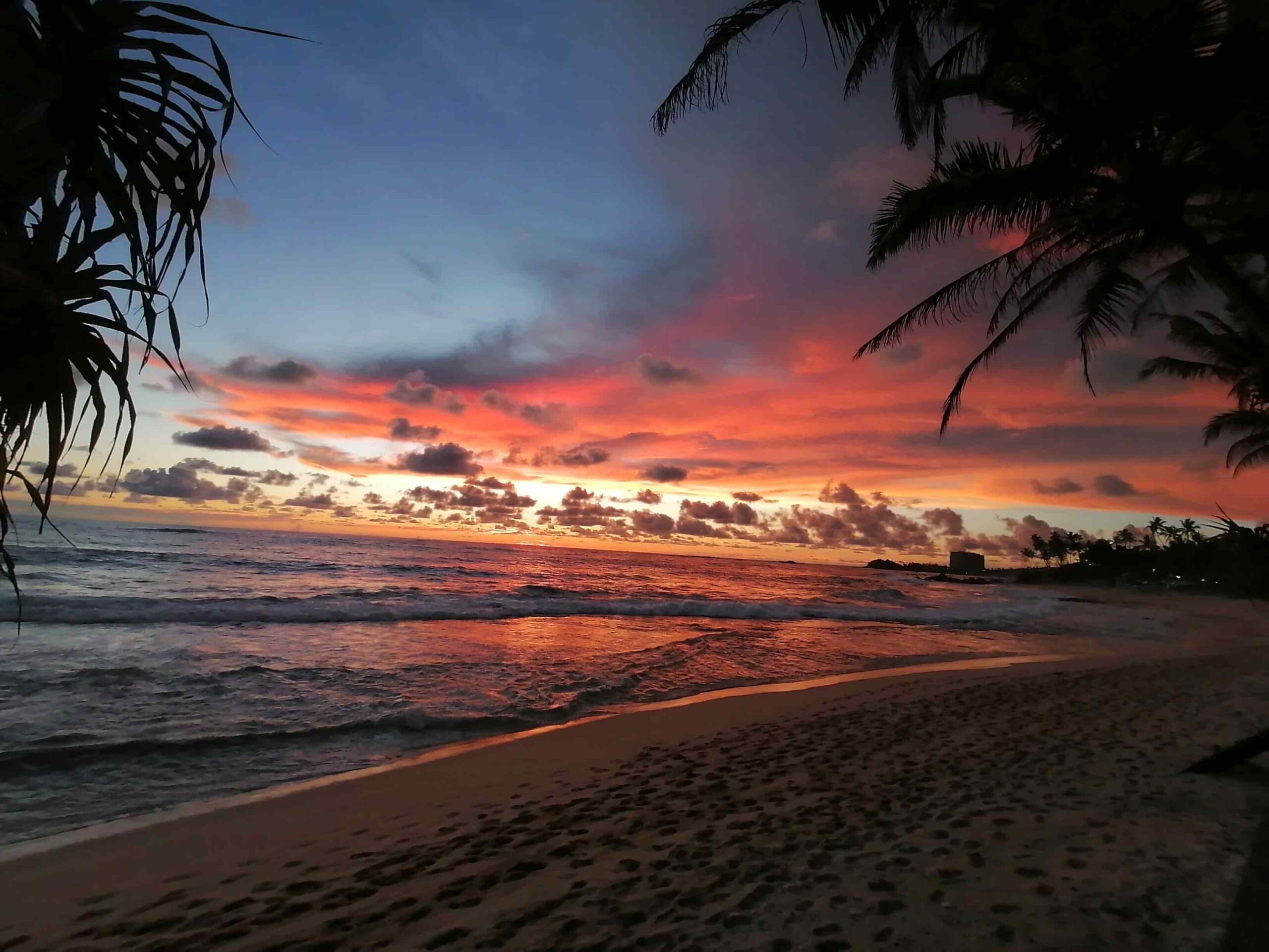 Stunning pink sunsets at dusk as the sun disappears