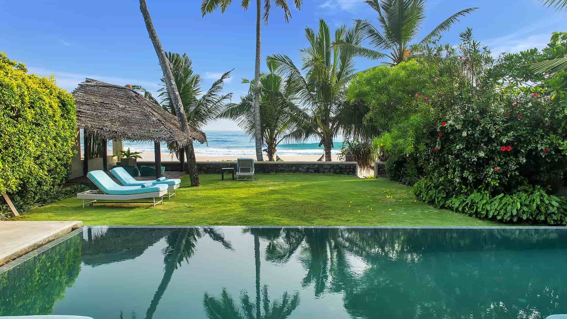 Beach views from this oceanfront accommodation