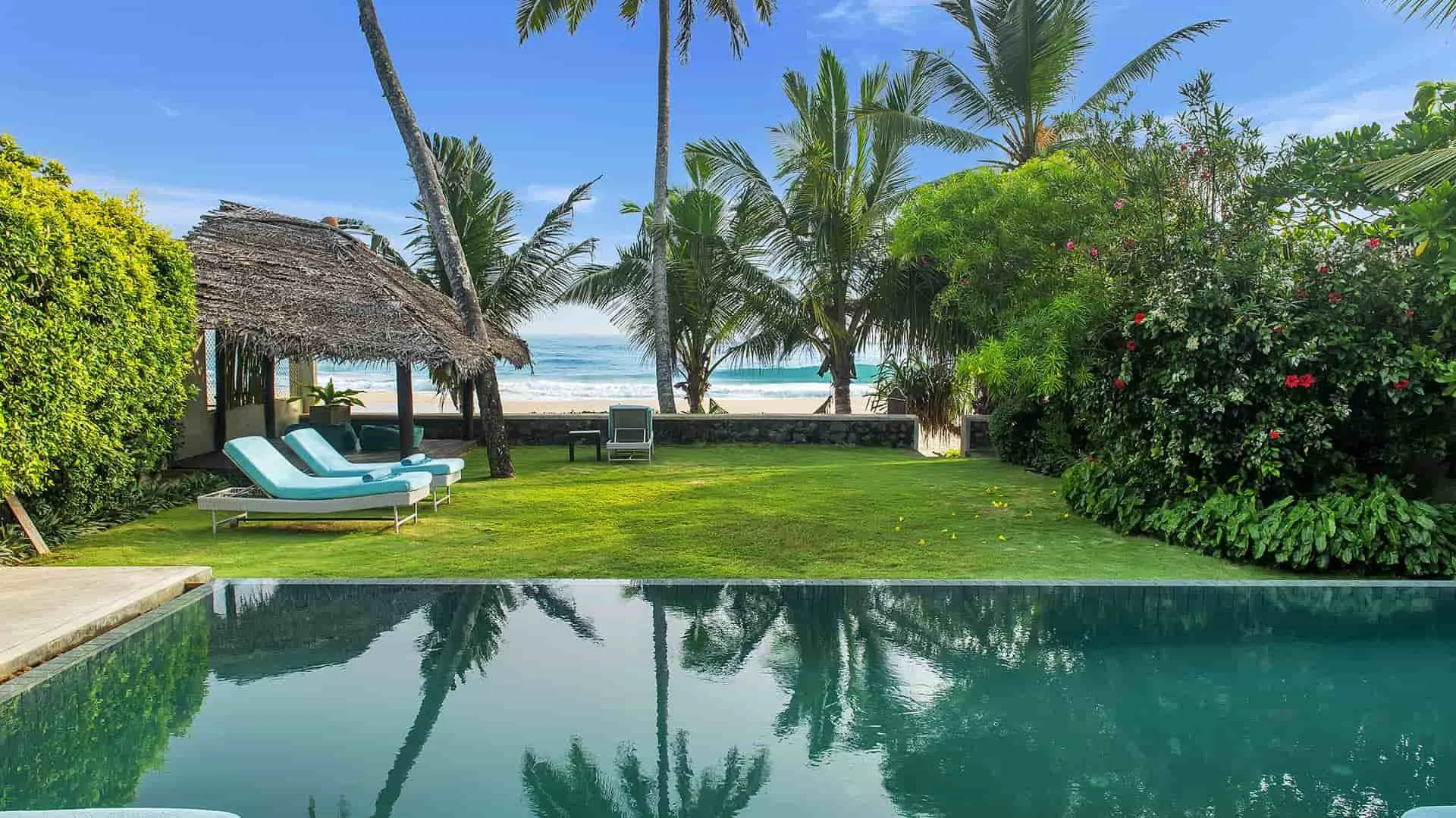 Beach views from this oceanfront accommodation