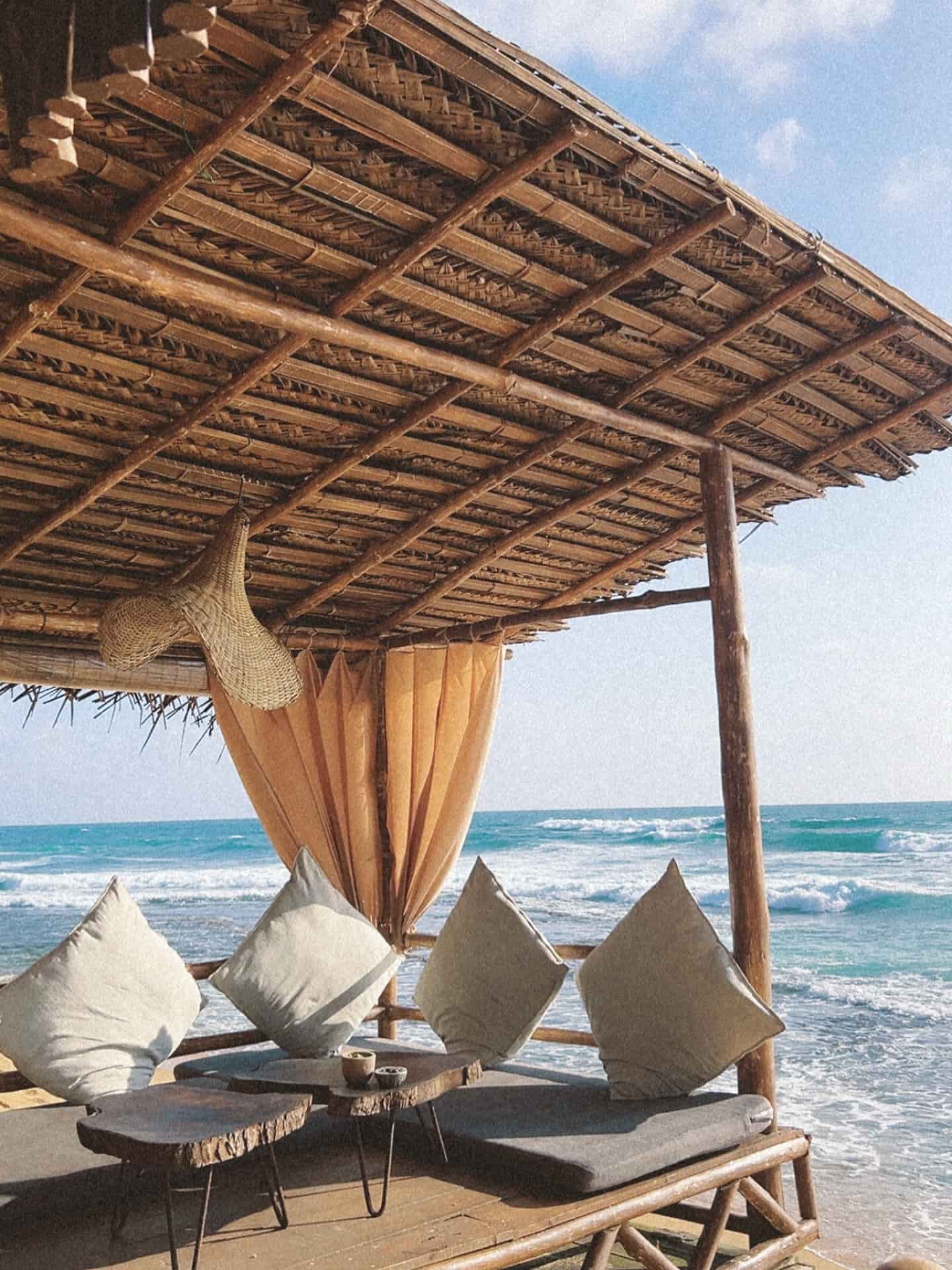 Beachside seating in the waves