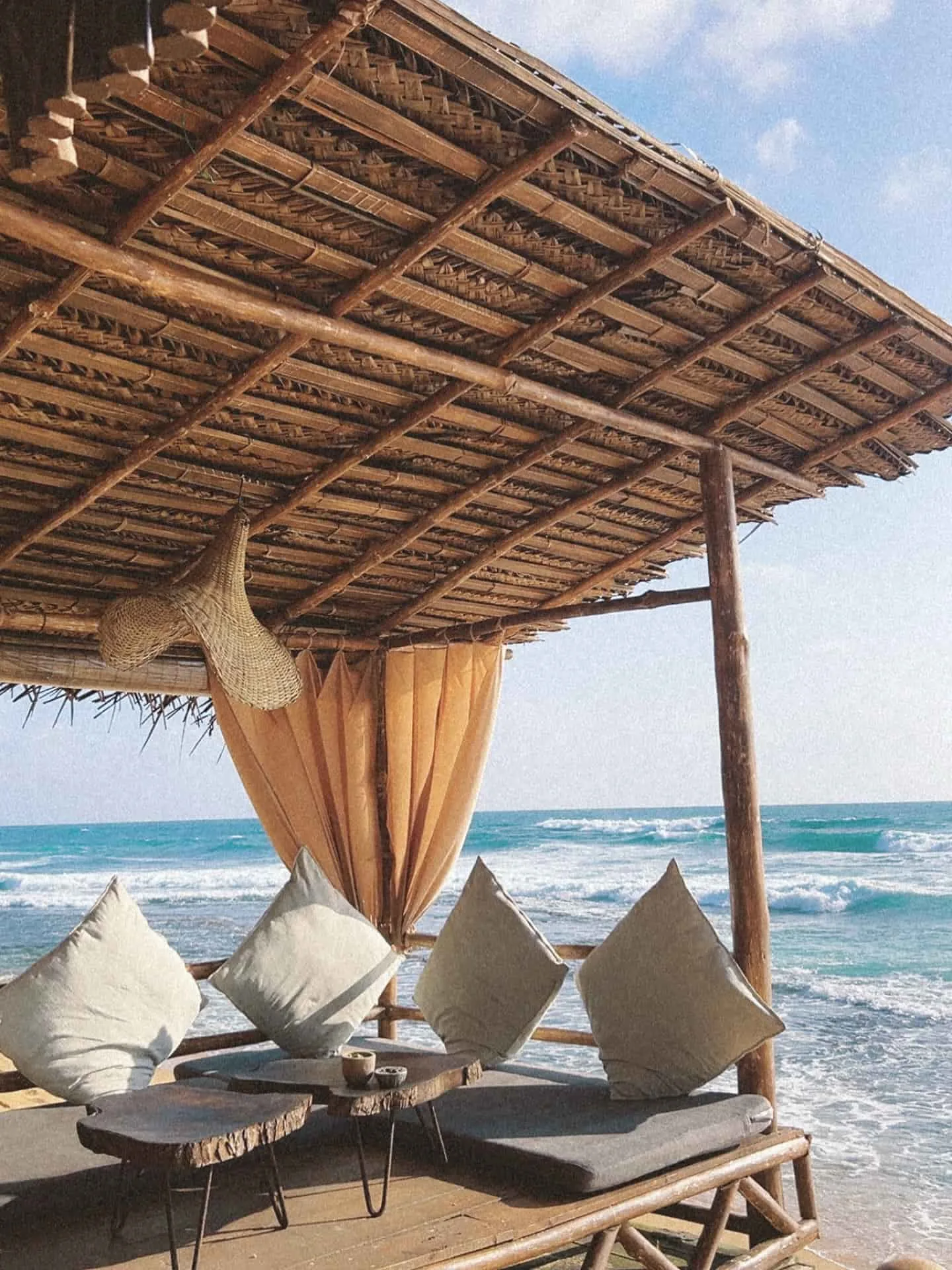 Beachside seating in the waves