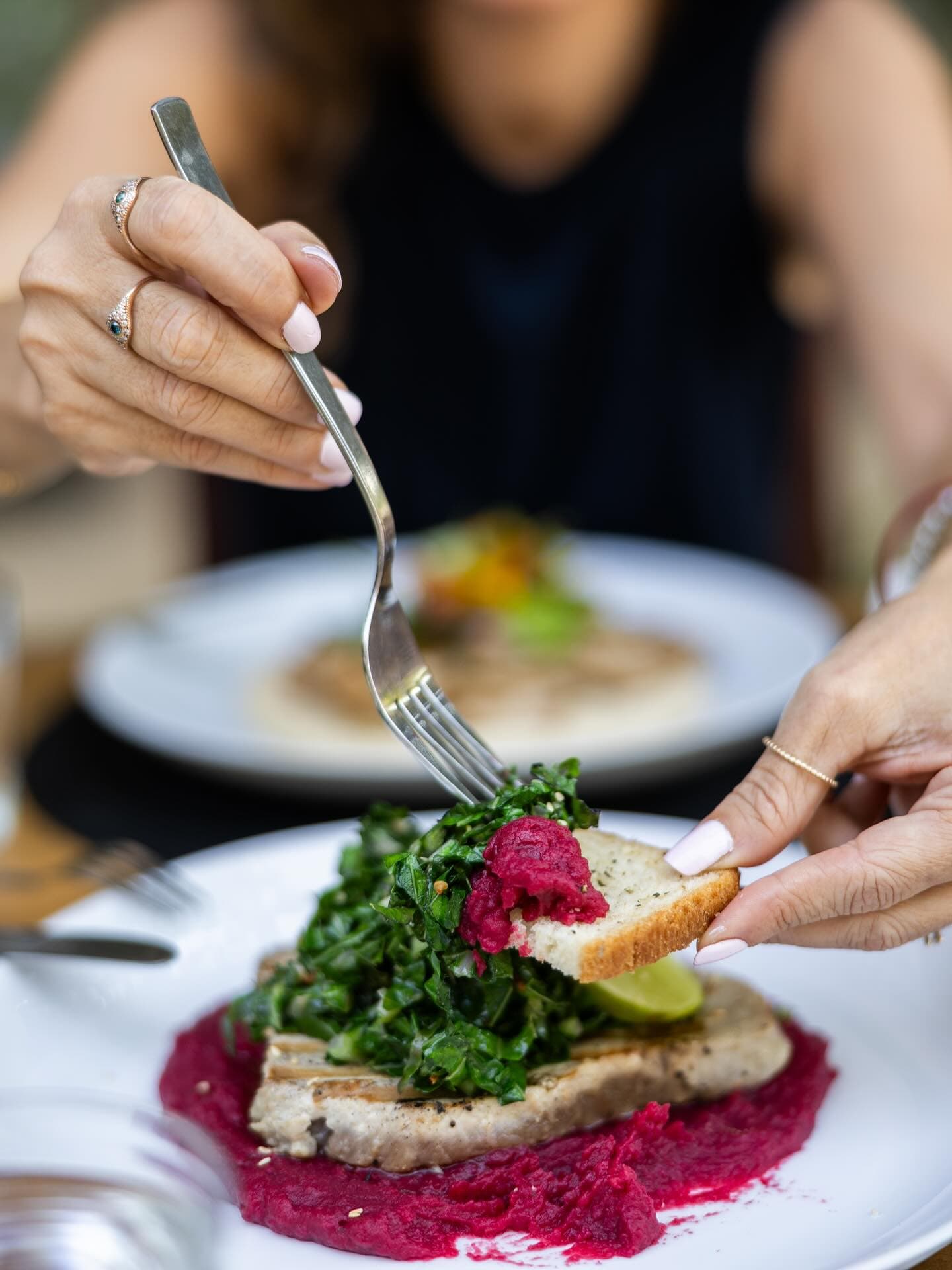 Fresh and vibrant plates of food at Bay Vista