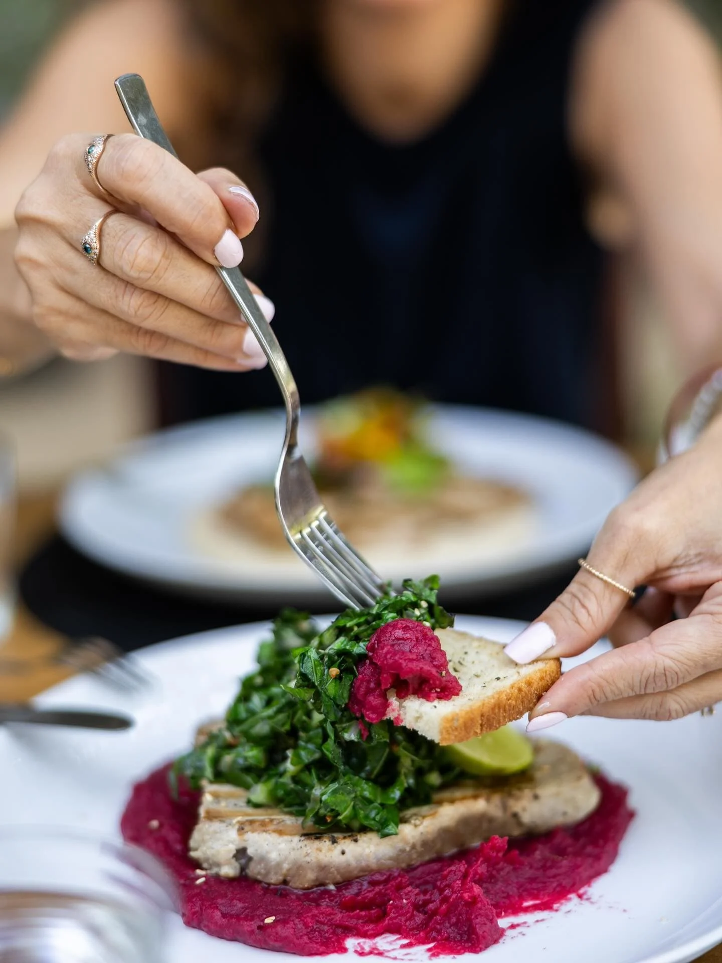 Fresh and vibrant plates of food at Bay Vista