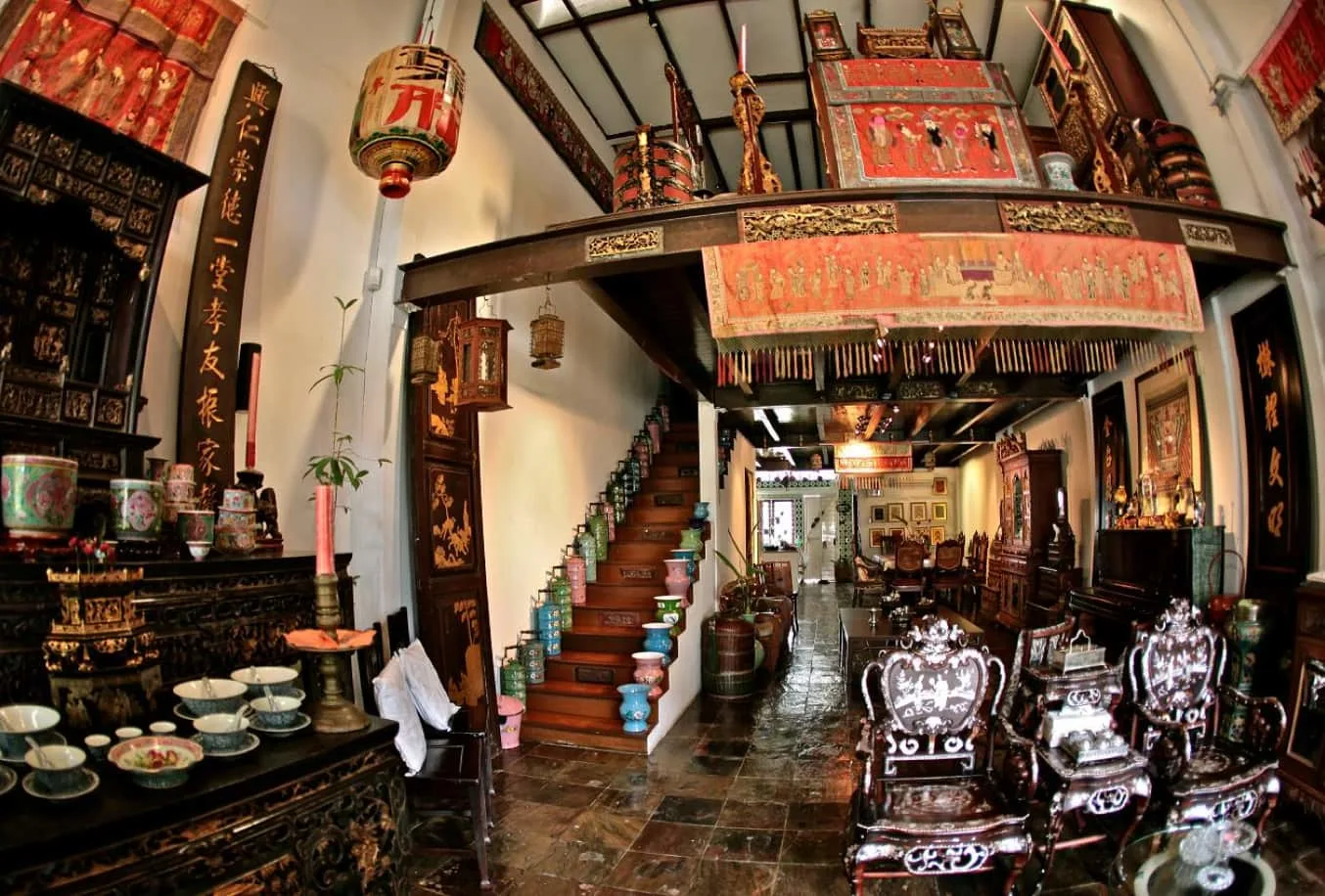 Interiors of the The Intan with Peranakan furniture and items