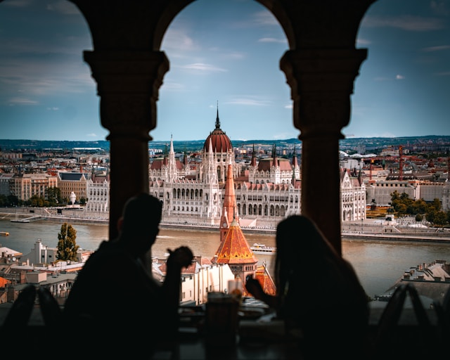 budapest palace the hungarian parliament building viewed across the danube river