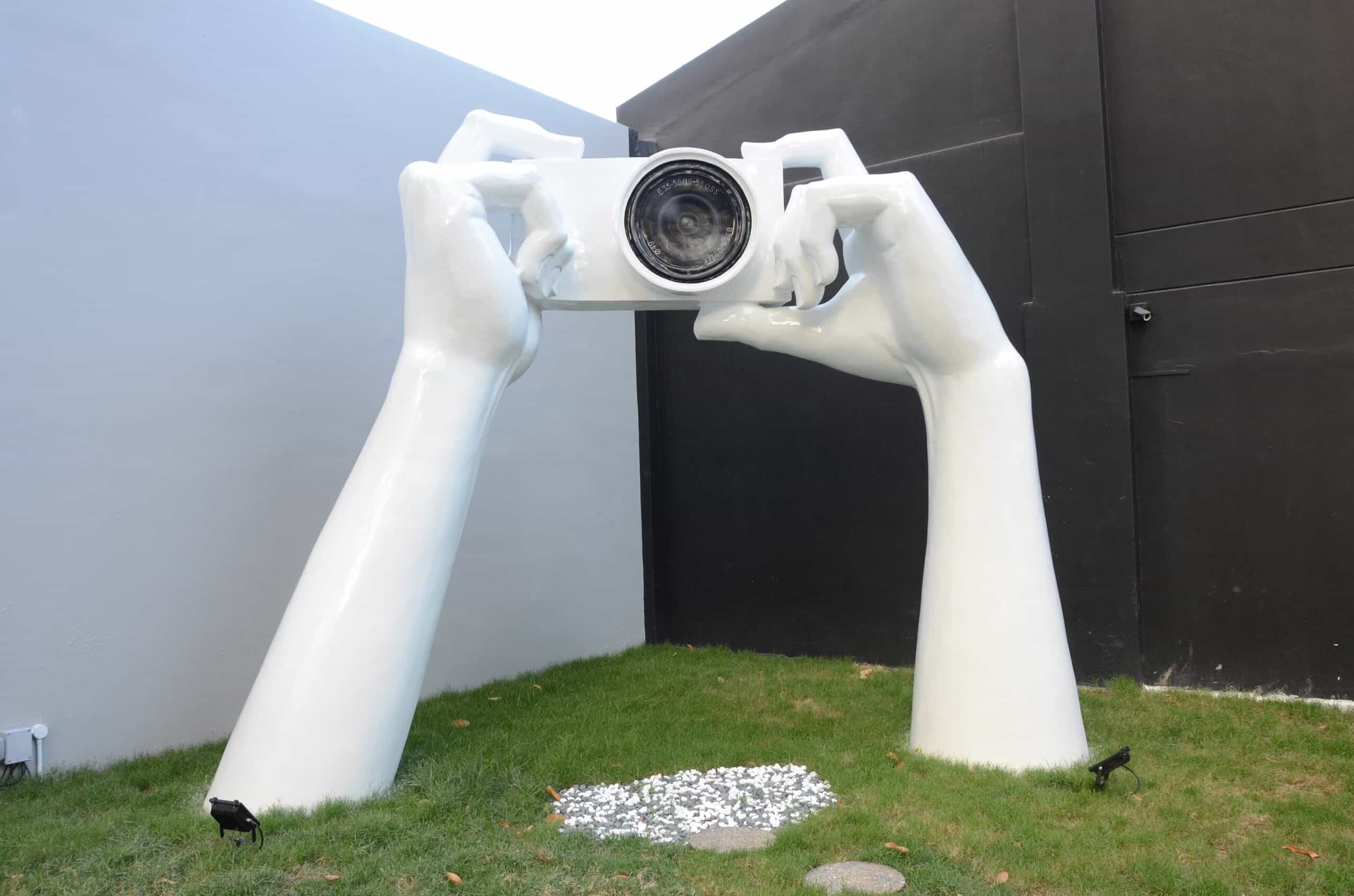 Statues outside this one of the best museums in singapore