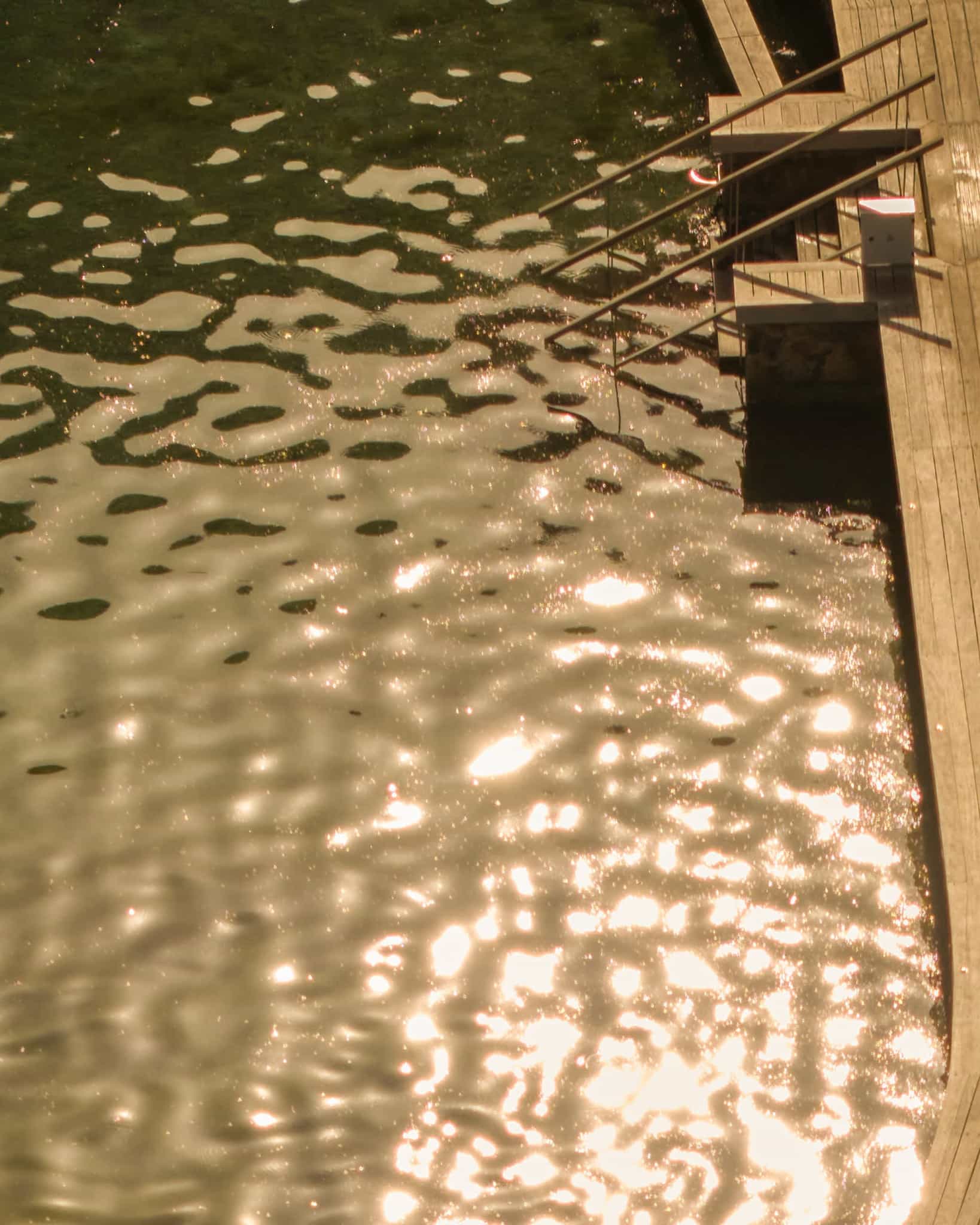 Thermal waters sparkling in the sunlight