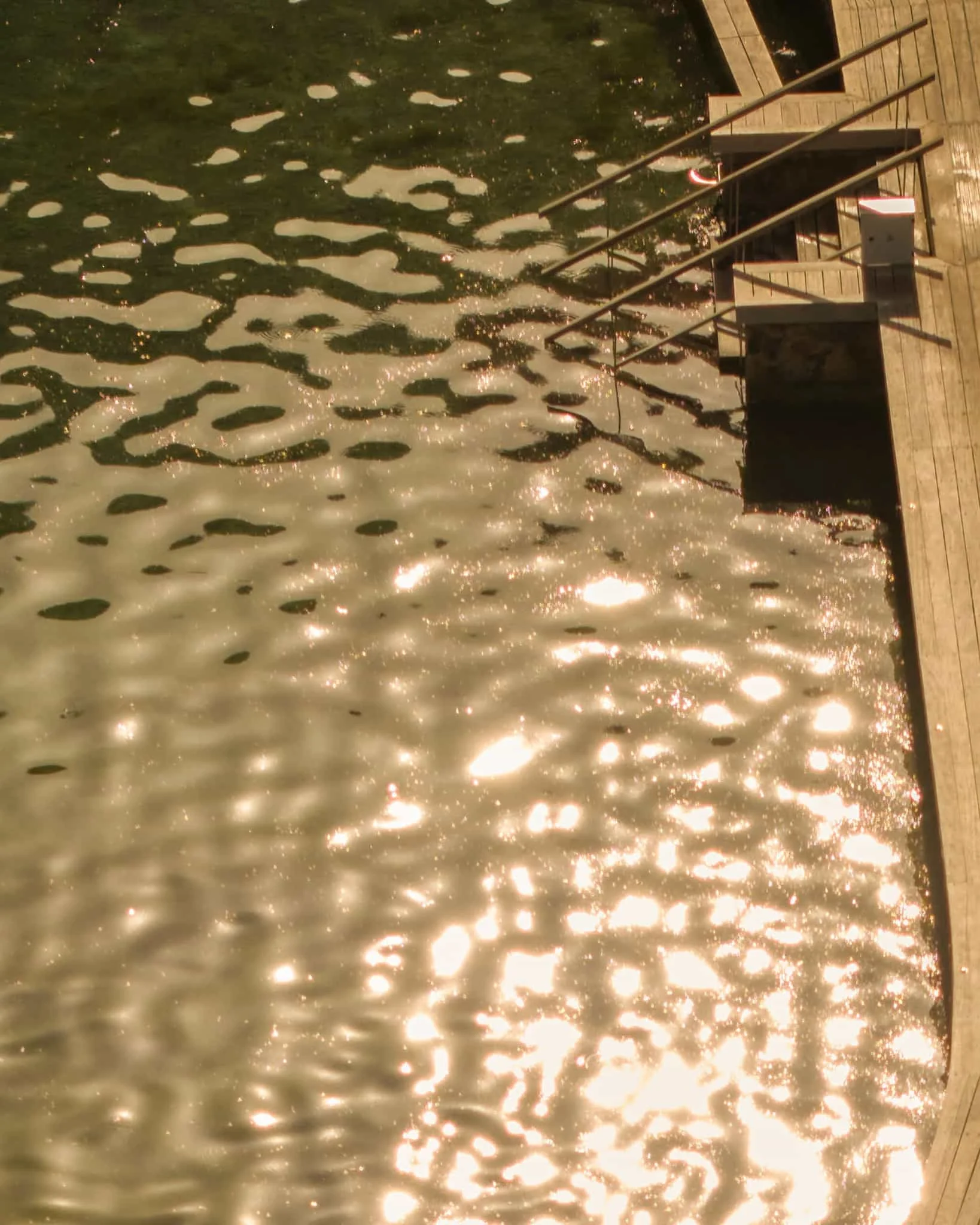 Thermal waters sparkling in the sunlight