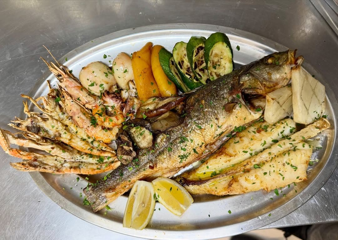 Seafood platter at local restaurant in Burano