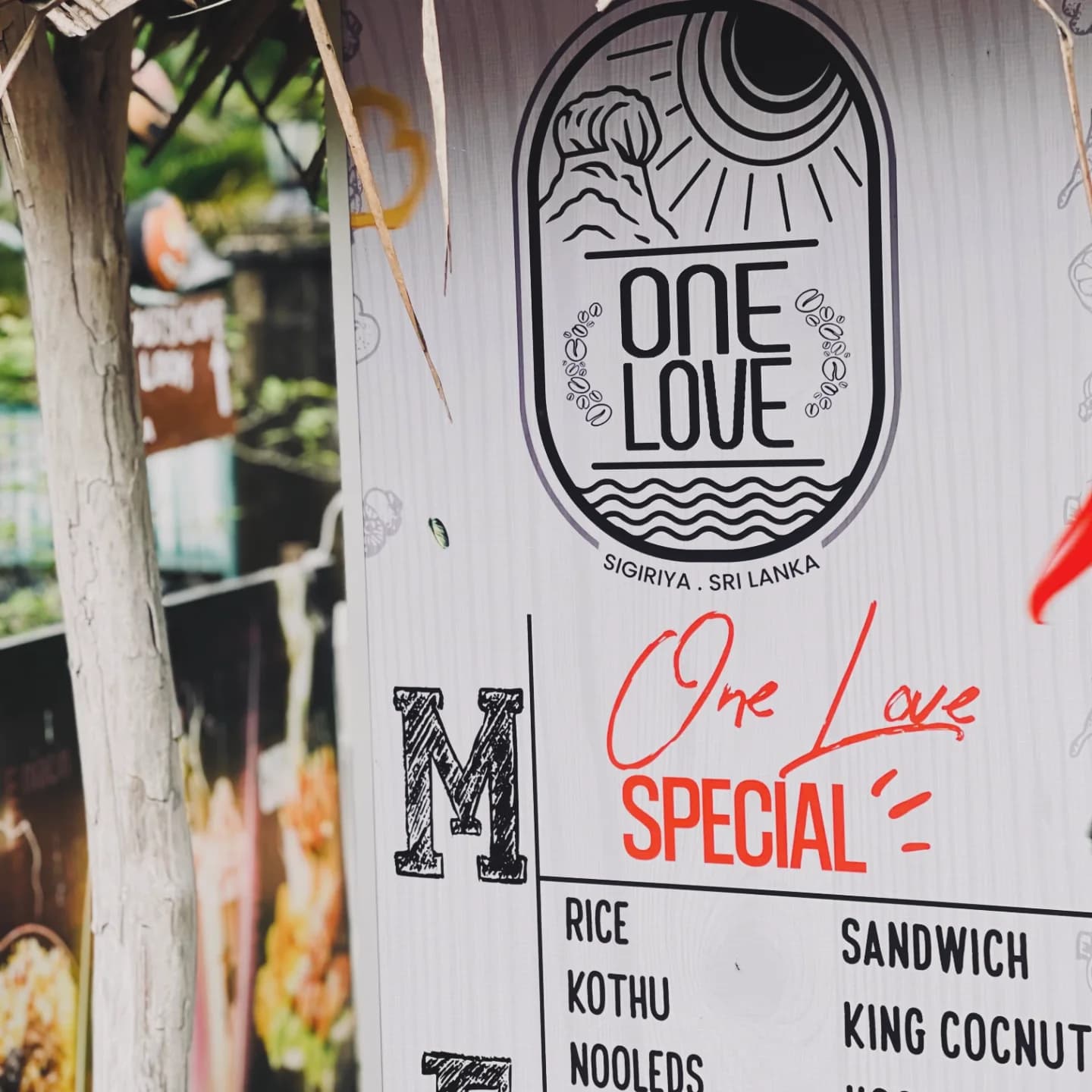 Entrance board with menu