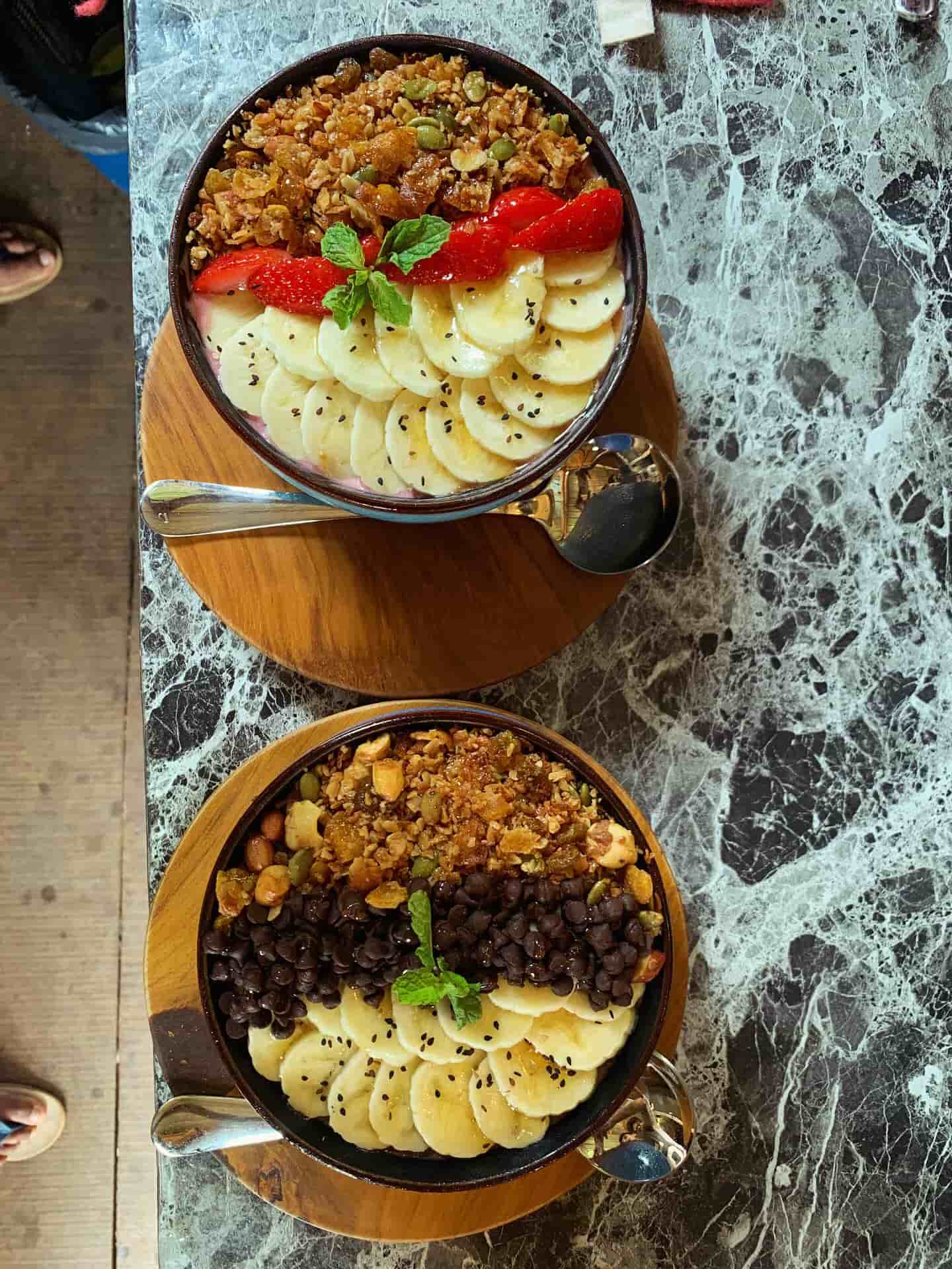 Smoothie and granola bowls