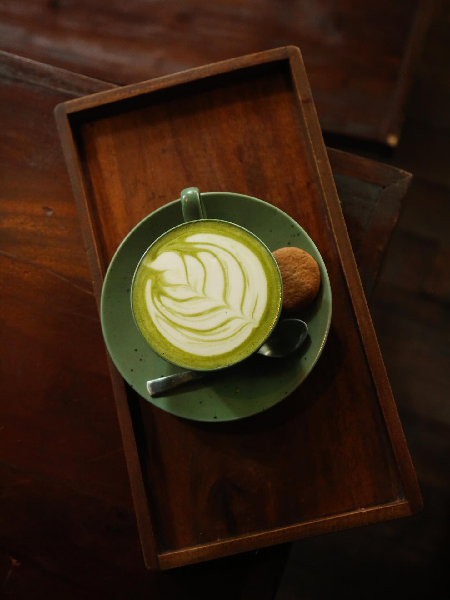 Hot matcha drink